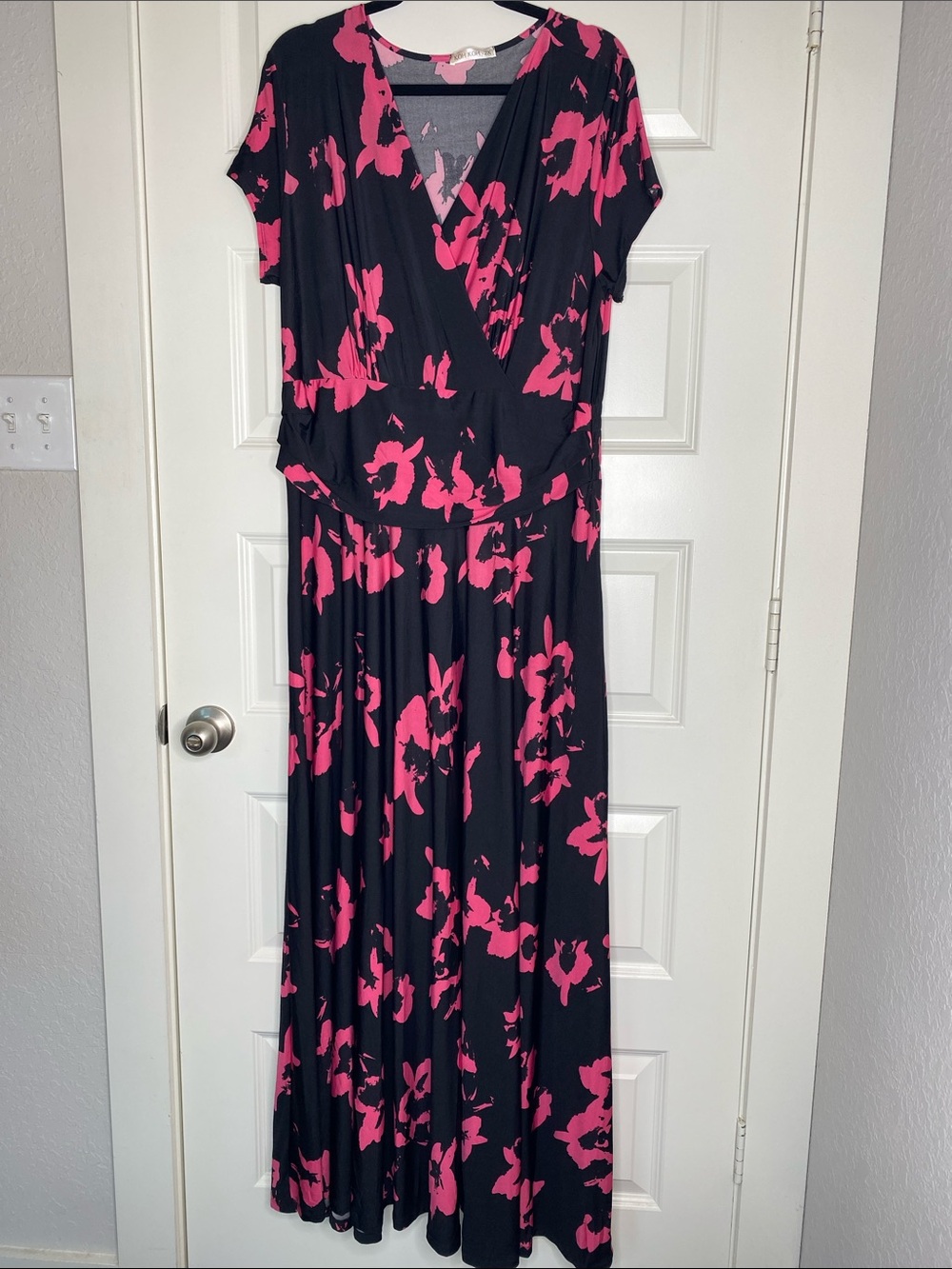 Black and Pink Maxi Dress